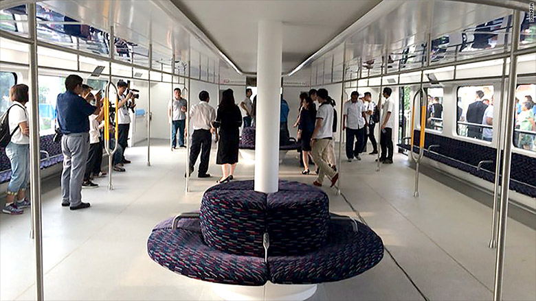 elevated bus interior