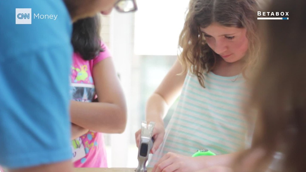 A high tech lab for kids ... in a shipping container