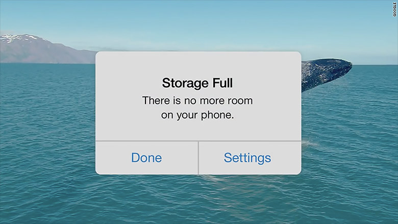 apple storage full google