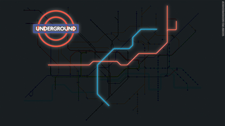 london night tube neon