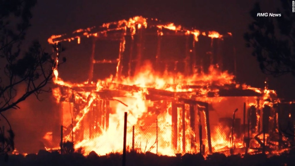 Plumes from raging California fire seen from space