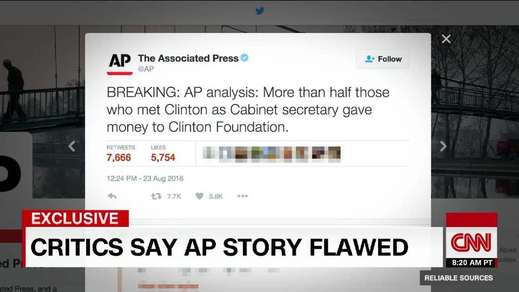 Associated Press editor: Clinton Foundation tweet was sloppy