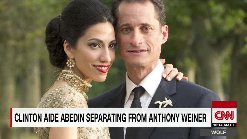 Huma Abedin seperates from Anthony Weiner after new sexting scandal