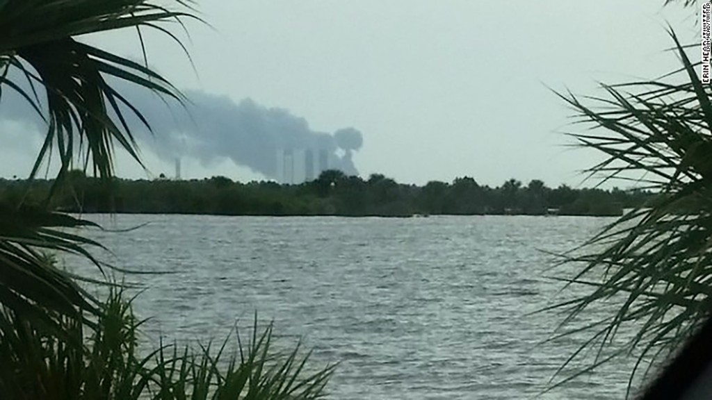 Explosion at SpaceX launch pad at Cape Canaveral