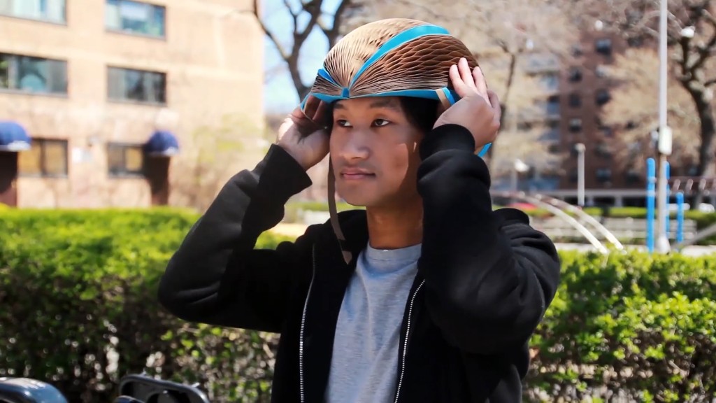 This helmet is made of paper