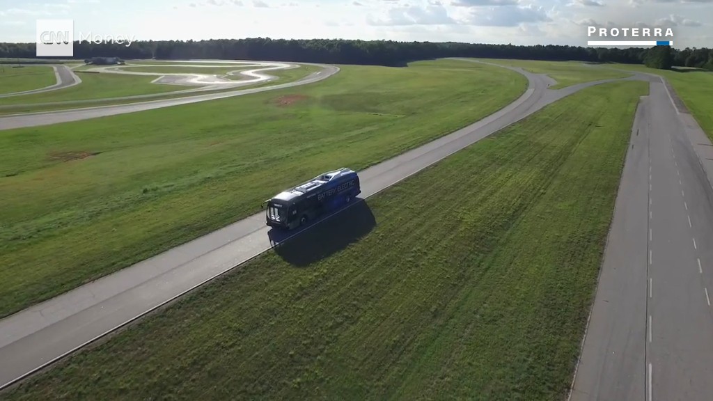 This bus could drive 350 miles on a single charge