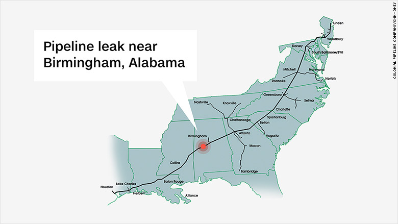 colonial pipeline birmingham leak