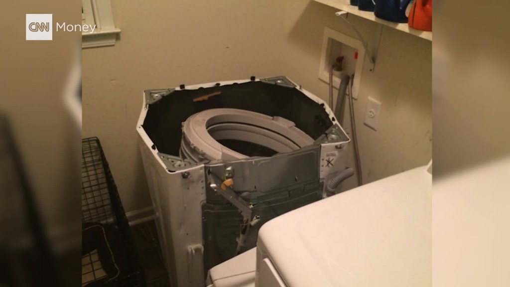 What it looks like when a Samsung washing machine explodes 