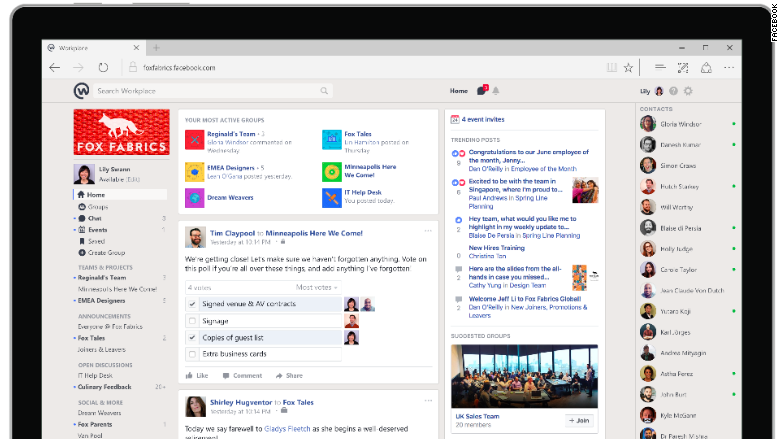 facebook workplace screen