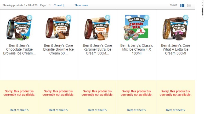 tesco Ben and Jerry