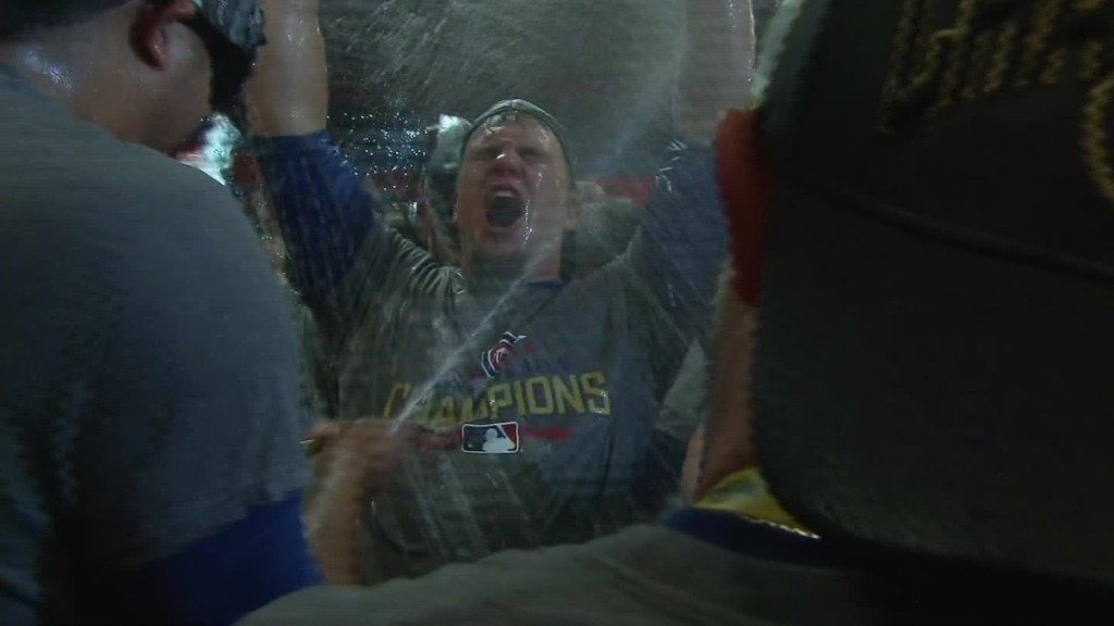 Pop the champagne: Cubs celebrate World Series win