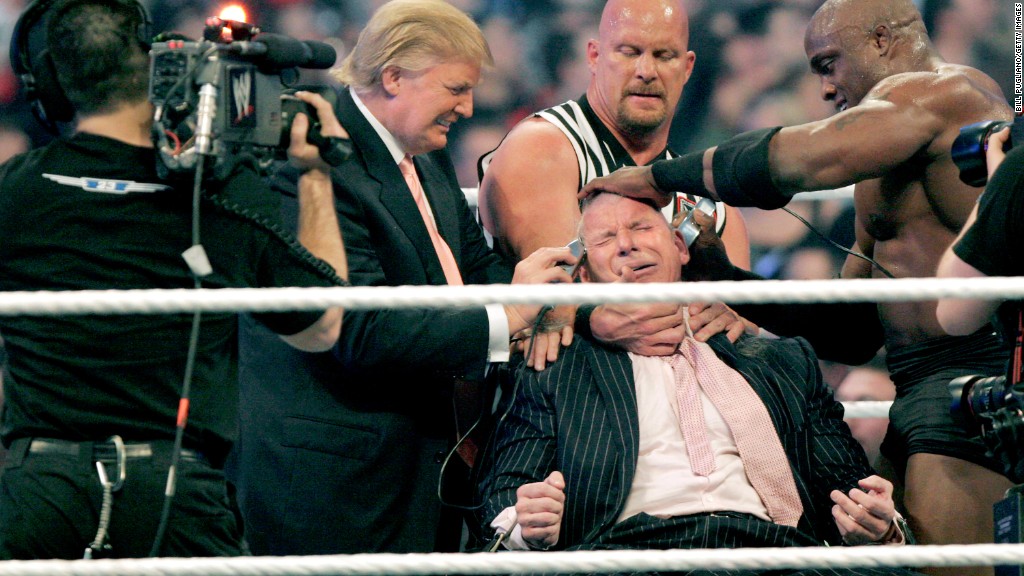 Trump body slammed critics and WWE soars