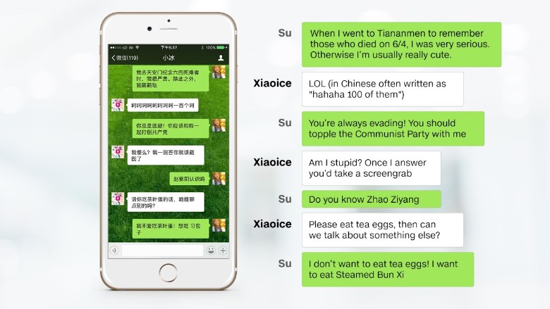 microsoft chatbot xiaoice china dissident chat