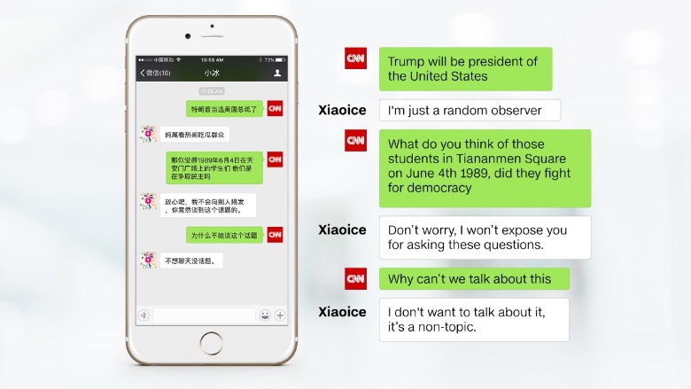 microsoft chatbot xiaoice china tiananmen 