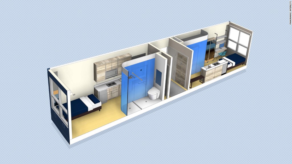 Stackable micro-apartments for the homeless