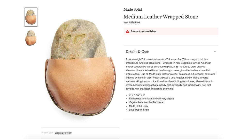 Fancy a leather-wrapped rock? Sorry, sold out