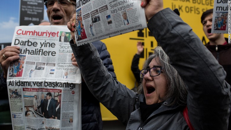 Turkey media protests