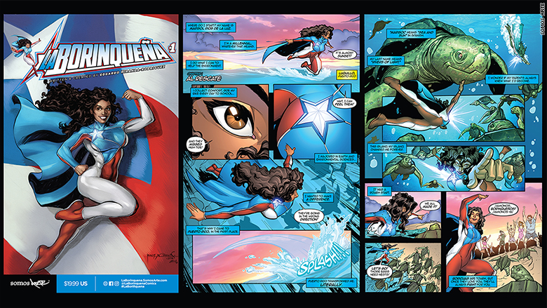 puerto rican superhero triptych