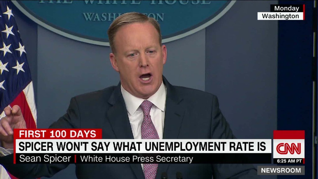 Sean Spicer won't say what the unemployment rate is