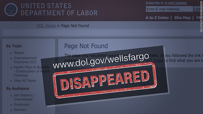 wells fargo website labor department