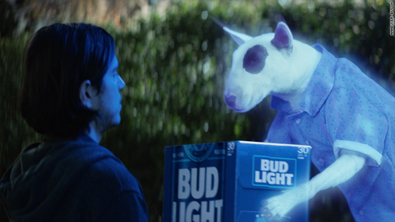 The ghost of Spuds MacKenzie gives away a case of Bud Light at the end of h...