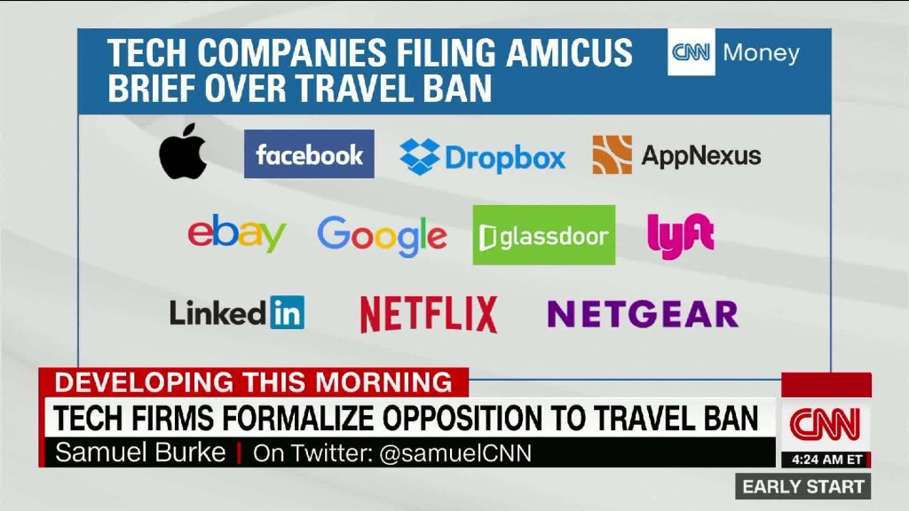 Tech firms take travel ban opposition to court