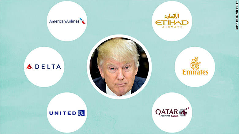 american carriers gulf carriers trump