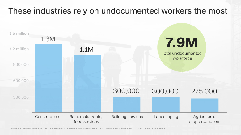 top industries for undocumented workers