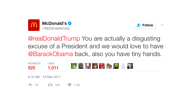 mcdonald's trump tweet