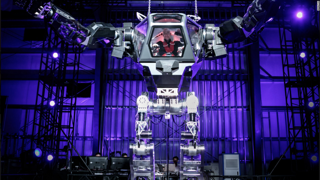 See Jeff Bezos test the giant robot of your nightmares