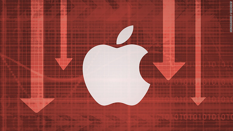 apple stocks down