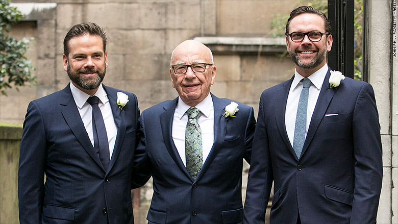 rupert murdoch with sons