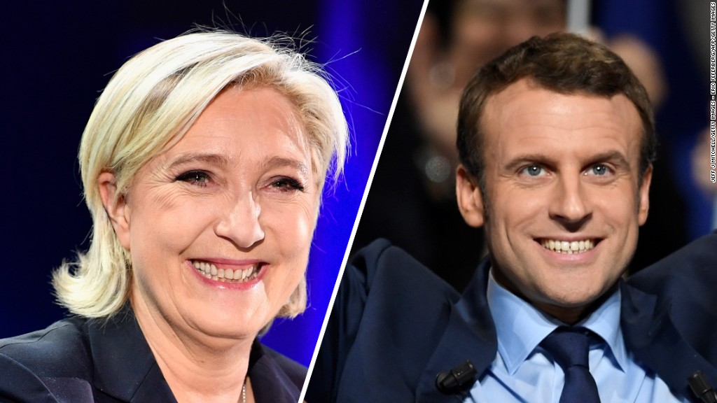 Projections suggest Macron, Le Pen make runoff