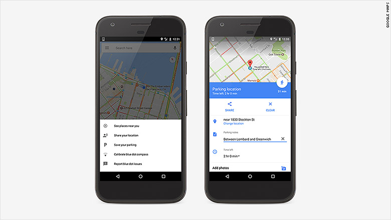google maps saved parking