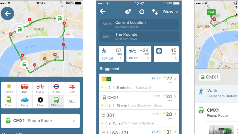 citymapper app smartphone screen