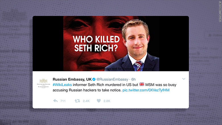 Russian Embassy Promotes Conspiracy Theory On Dnc Staffer S Death After