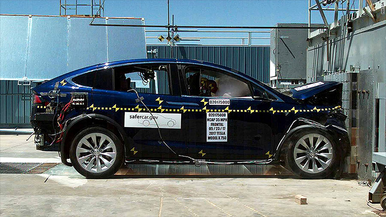 tesla model x crash test impact