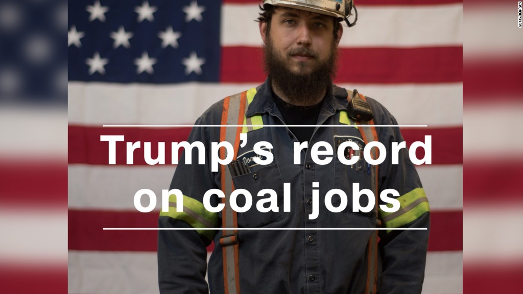 President Trump's record on coal mining jobs