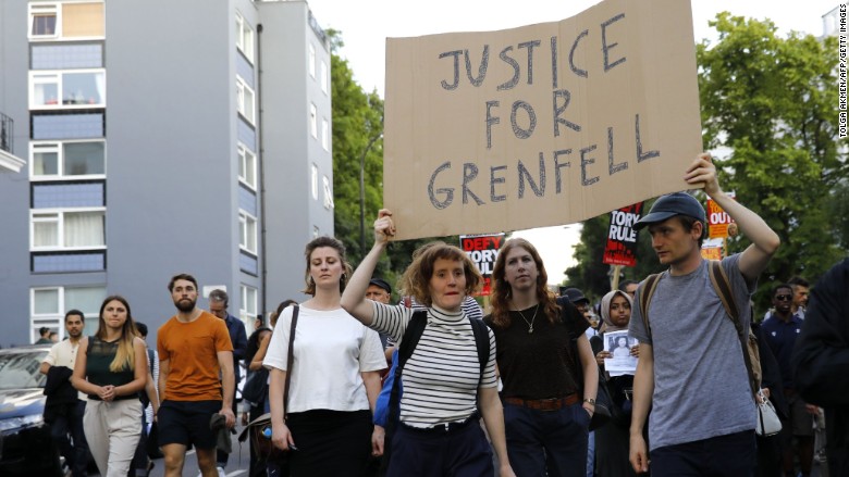 grenfell fire london protest