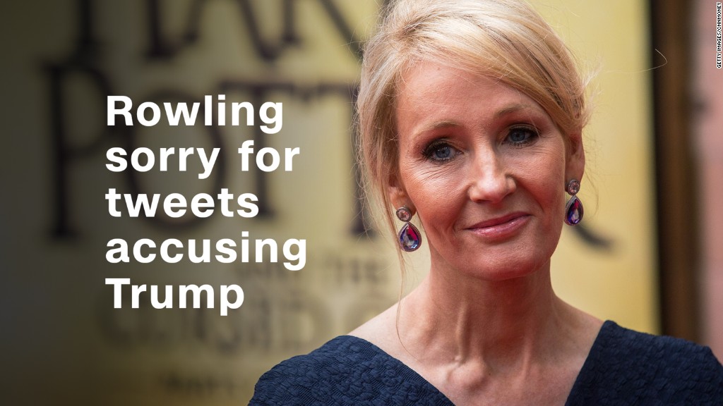 J.K. Rowling sorry for tweets accusing Trump