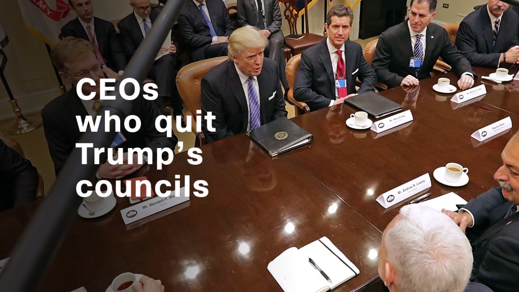 The CEOs that quit Trump's business councils