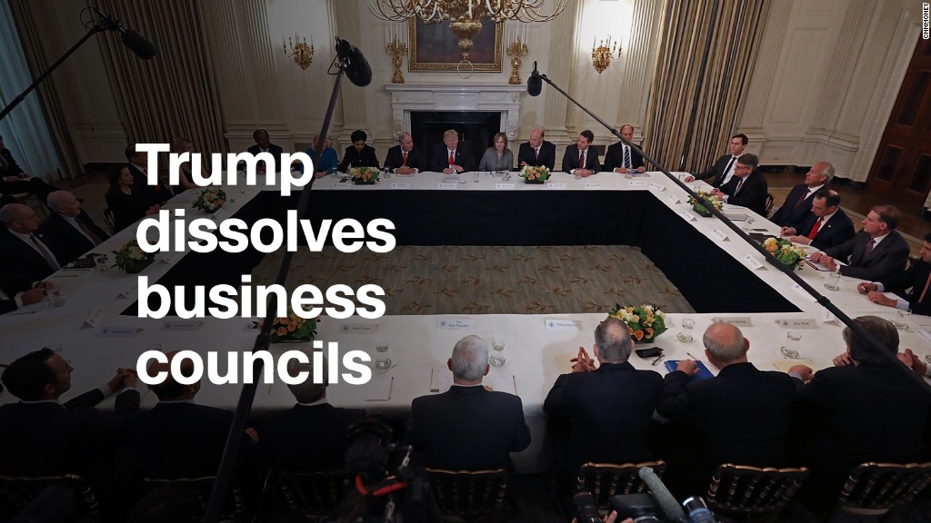 Trump dissolves business councils