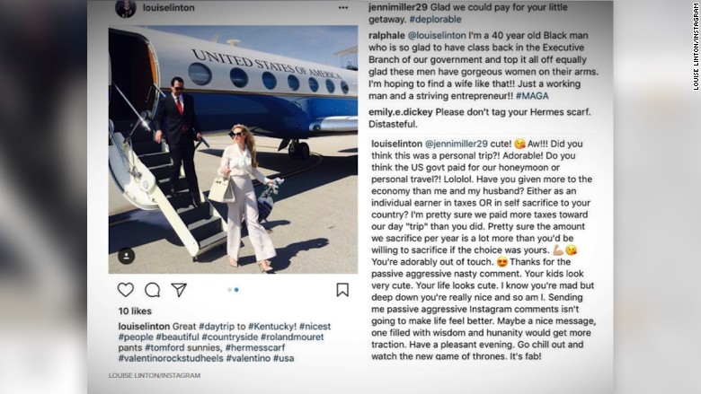 louise linton instagram message