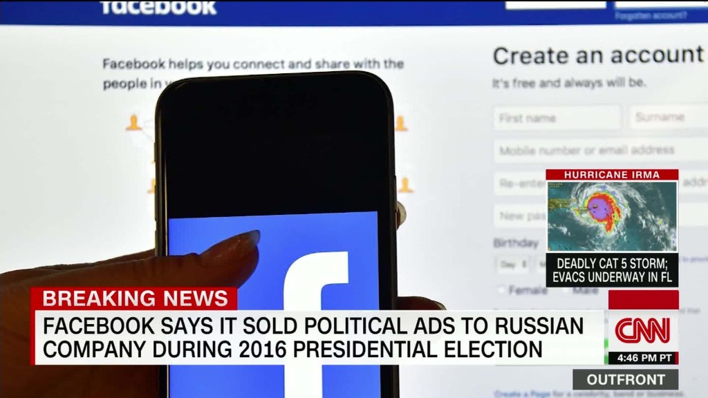 Facebook says it sold ads to Russian 'troll farm' during 