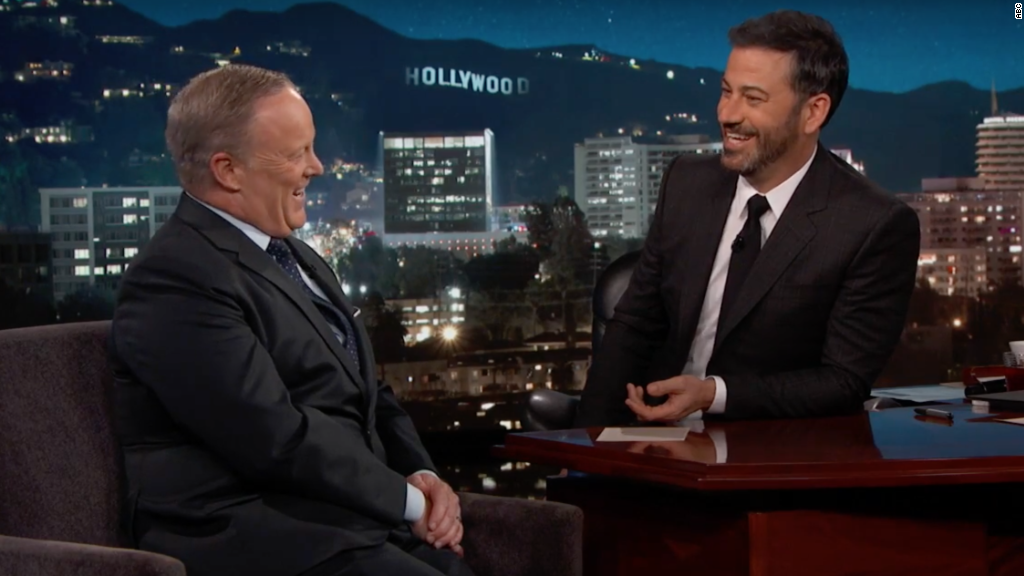 Sean Spicer makes first late night appearance
