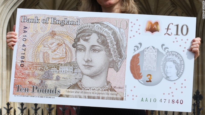 uk cash 10 banknote jane austen