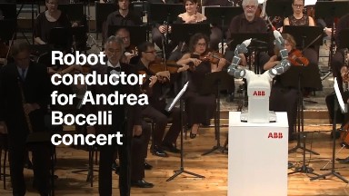 Robot conductor for Andrea Bocelli concert