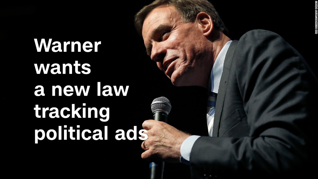 Warner wants a new law tracking political ads