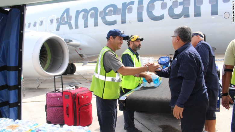 American Airlines Maria relief flight
