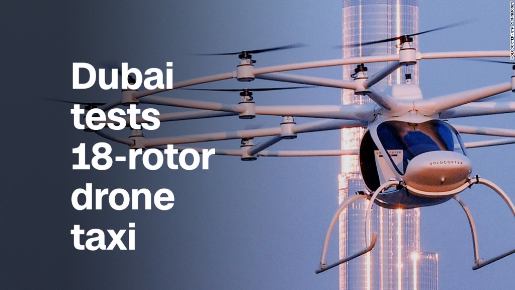 Dubai tests 18-rotor drone taxi